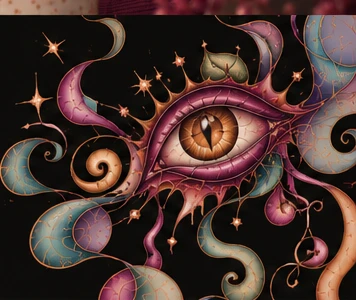 Whimsical eye illustration from the approved design